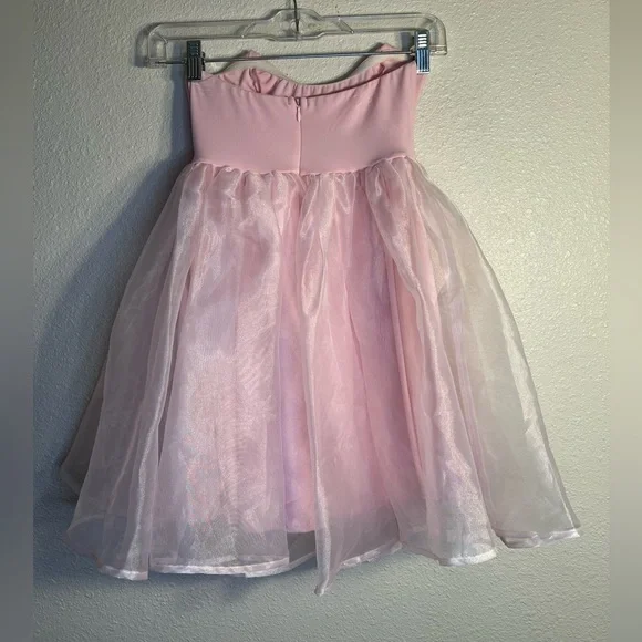 Lucy in the Sky strapless tulle babydoll mini dress - Picture 3 of 5